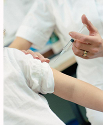 Person getting a vaccine