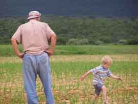 in a field