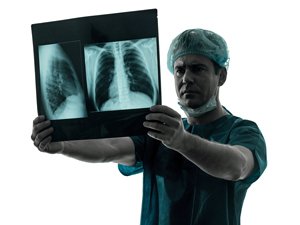 doctor looking at xray